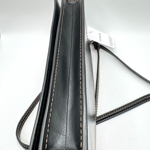 Coach Anna Foldover Crossbody Bag Tartan Plaid Red Black Coated Canvas Leather - Picture 15 of 16